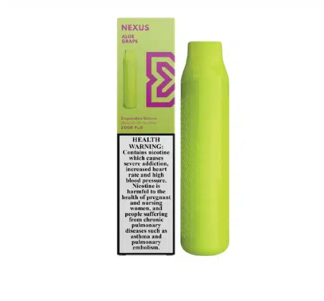 Podsalt Nexus 2000 Puffs Disposable Vape Aloe Grape Flavor Devices with Box