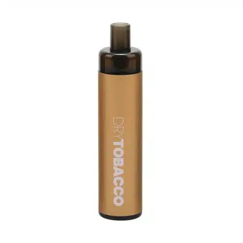 VGOD Dry Tobacco disposable vape, tan device on white background