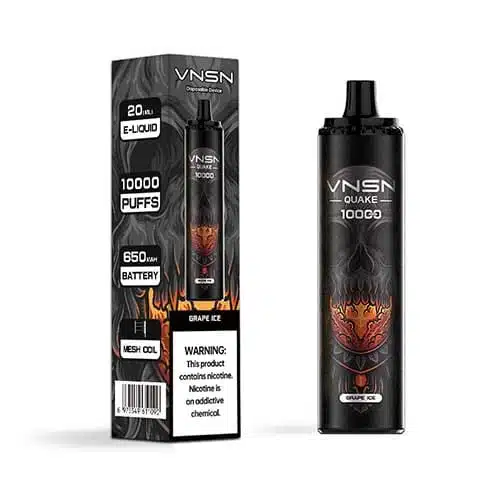 VNSN Quake 10000 puffs Grape Ice disposable vape with box