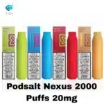 Podsalt Nexus 2000 Puffs Disposable Vape with Box, 4 Different Flavor Devices