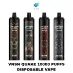 VNSN Quake 10000 puffs disposable vape lineup with four graphic designs