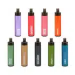 VGOD disposable vape lineup of 9 flavors, colorful devices on white