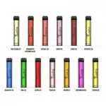 Yuoto XXL 2500 puffs flavor lineup chart with 12 labeled flavors