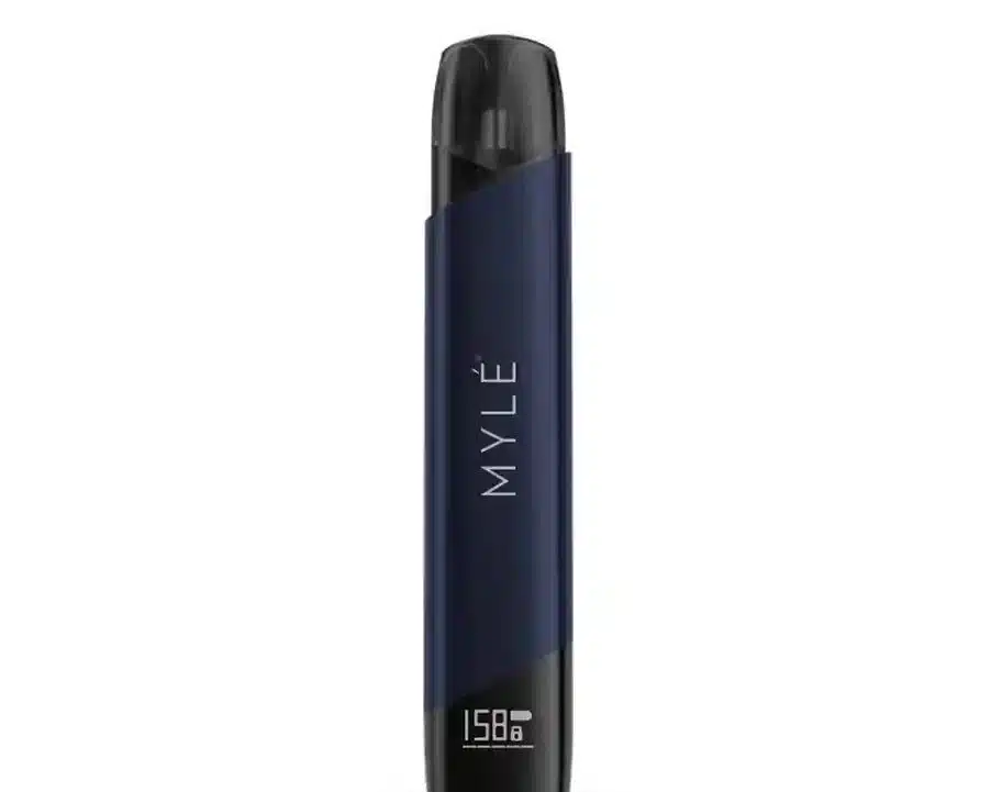 Myle V5 Meta Navy Blue Device close-up on white background