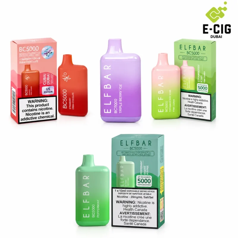 Elf Bar BC5000 full box disposable vape flavors – E-Cig Dubai