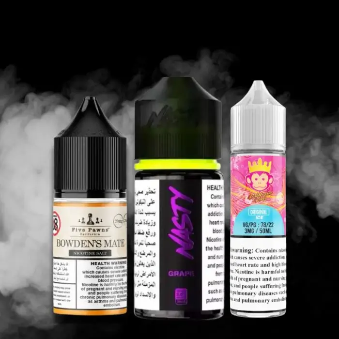 Range of vapes, pods, e-liquids and nicotine pouches available alongside cigarettes