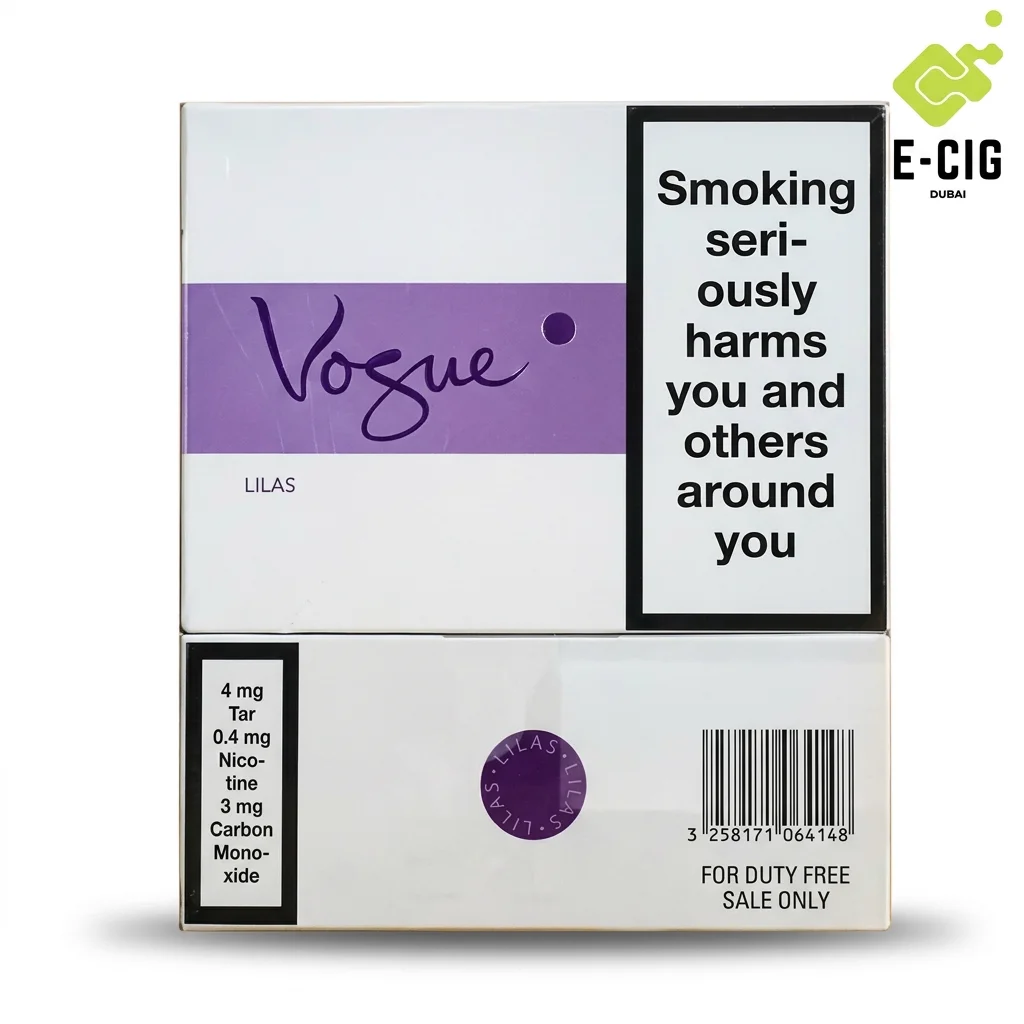 Vogue Lilas cigarettes pack front view – E-Cig Dubai