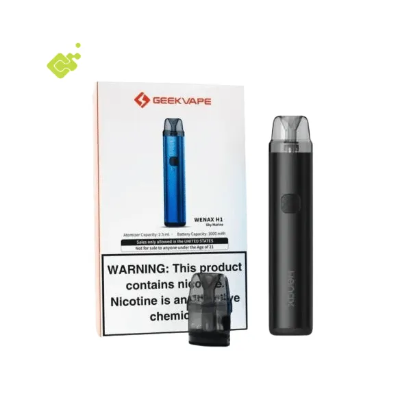 Geekvape Wenax H1 Pod Kit red device with box and H1 cartridge