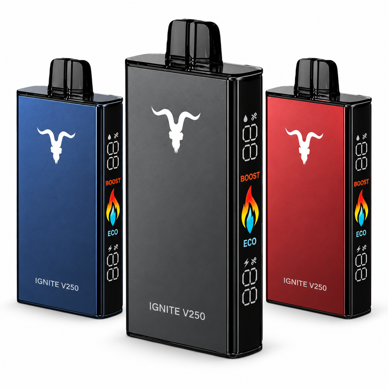 02-ignite-v250-white IGNITE V250 25000 50mg disposable vape devices on white background