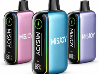 Misjoy Beta 50000 50mg disposable vape devices on white background