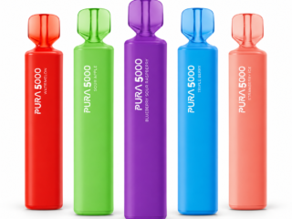 Pura 5000 20mg disposable vape color options on white background