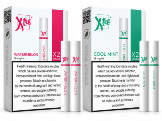 Xtra Sticks Pods two-pack boxes and pods on white background