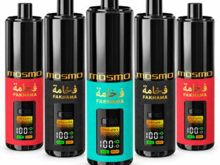 Mosmo Fakhama 60000 3mg disposable vape devices on white background