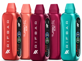 Rifbar Turbo-X Slim 12000 20mg disposable vape devices on white background