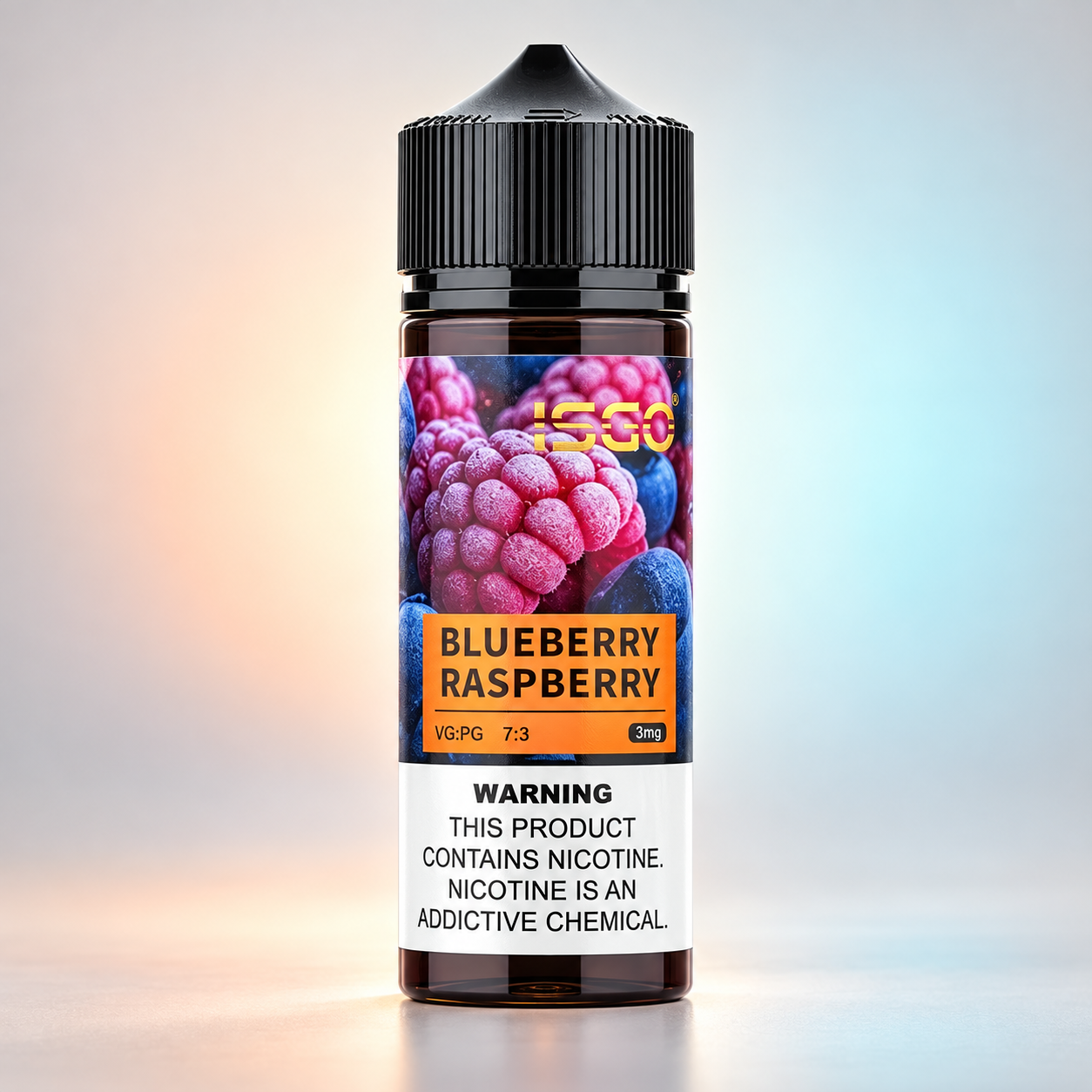 ISGO 120ml 3mg e-liquid bottle