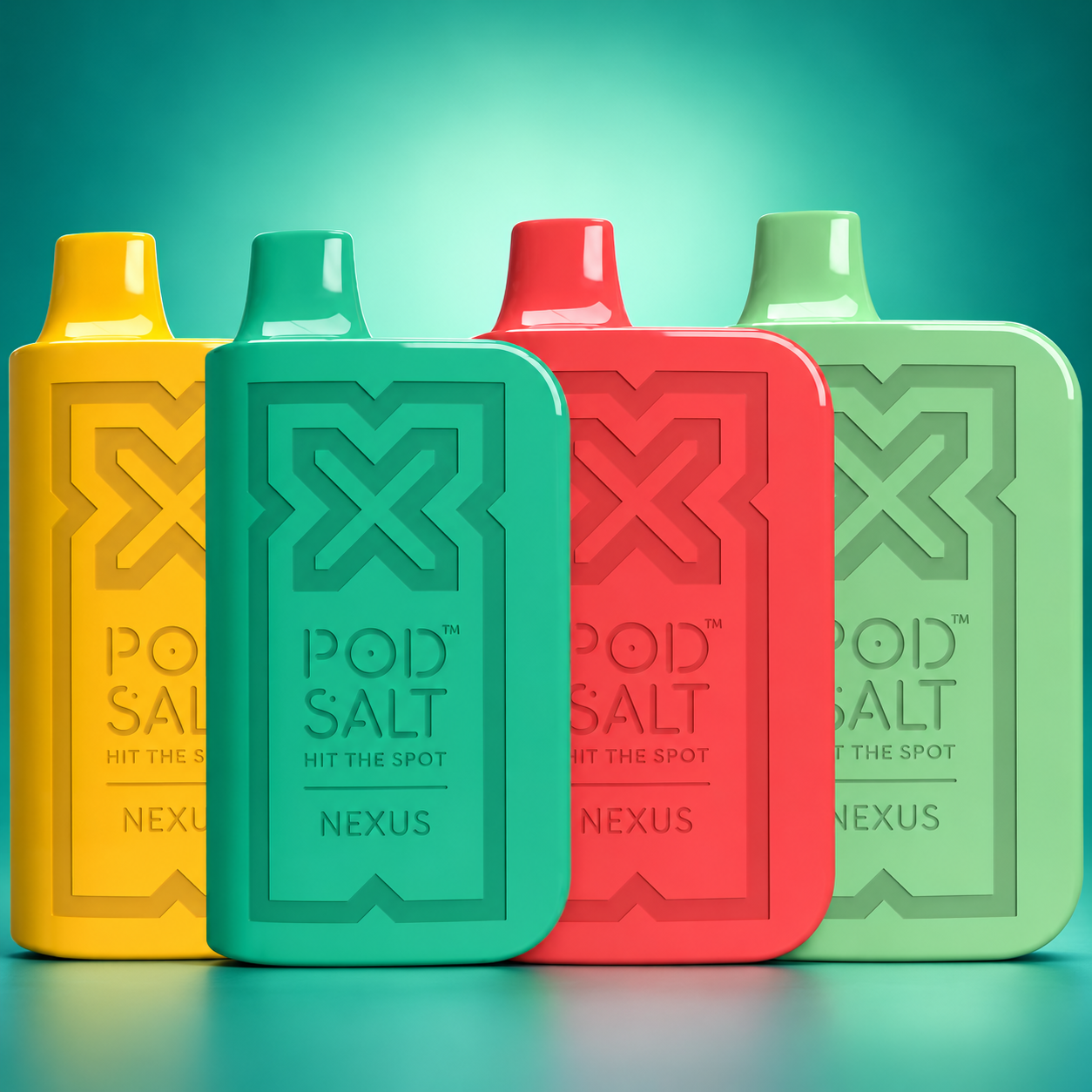 Pod Salt Nexus 6000 disposable vapes in four colours Pod Salt Nexus 6000 disposable vapes in four colours