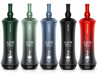 AAOK 130K hookah disposable devices on a white background
