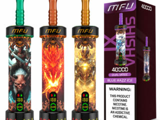 MFU X1 Shisha 40K hookah disposable devices and box on a white background