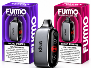 Fummo King 40000 puffs disposable device and boxes on a white background