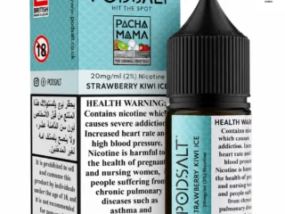 Pod Salt Fusion Pacha Mama Strawberry Kiwi Ice 20mg 30ml nicotine salt e liquid bottle and box in Dubai
