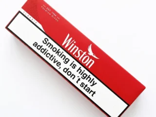 Winston Red Classic cigarettes carton warning label – E-Cig Dubai